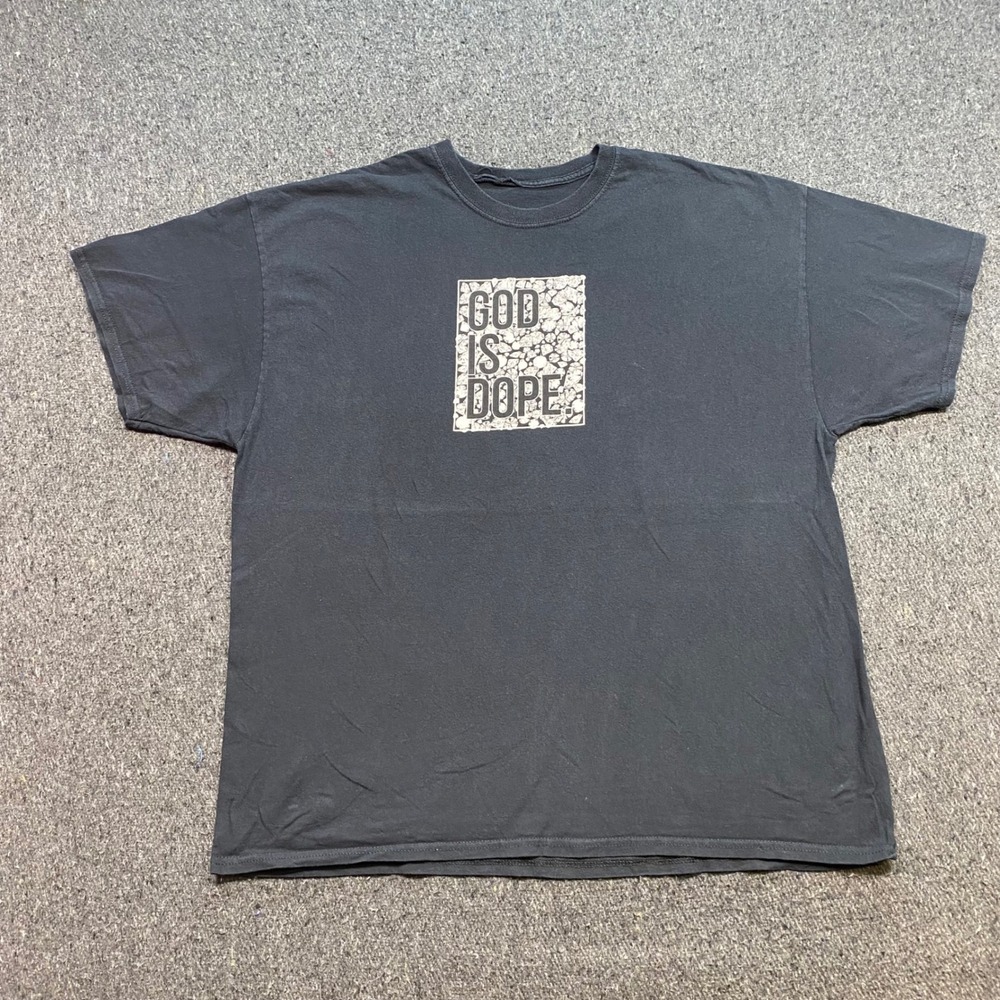 God Is Dope TShirt 2XL Mens Black Streetwear Diamond Graphic Tee Short Sleeve